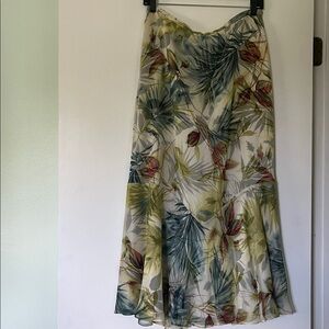 Dana Buchman Silk Floral Print Skirt